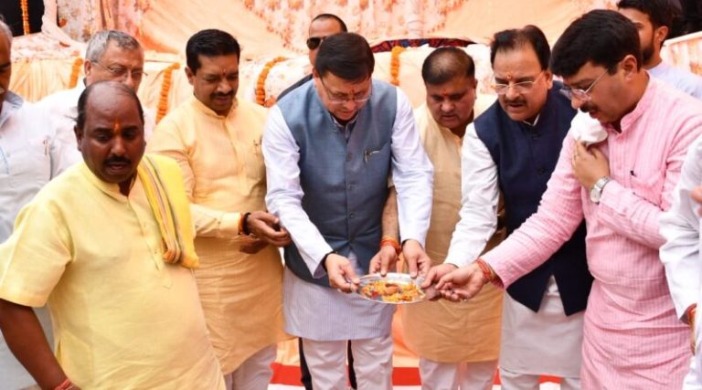 CM धामी ने काशीपुर में भाजपा जिला कार्यालय का भूमि पूजन व शिलान्यास किया