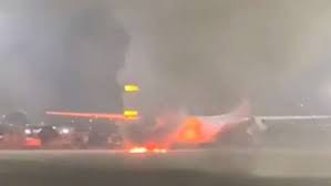 दिल्ली एयरपोर्ट पर रख- रखाव के दौरान स्पाइसजेट के विमान में लगी आग