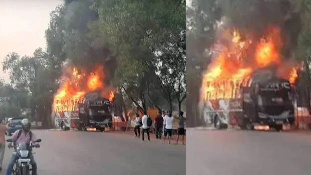 हरियाणा के नूंह में भीषण हादसा: टूरिस्ट बस में आग लगी, 9 लोग जिंदा जले, 20 गंभीर घायल