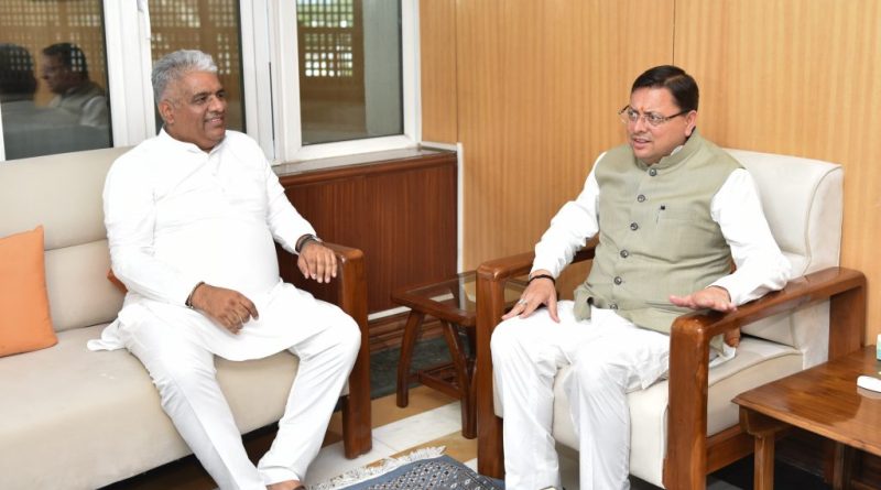 CM धामी ने केन्द्रीय पर्यावरण एवं वन मंत्री भूपेंद्र यादव से मुलाक़ात की