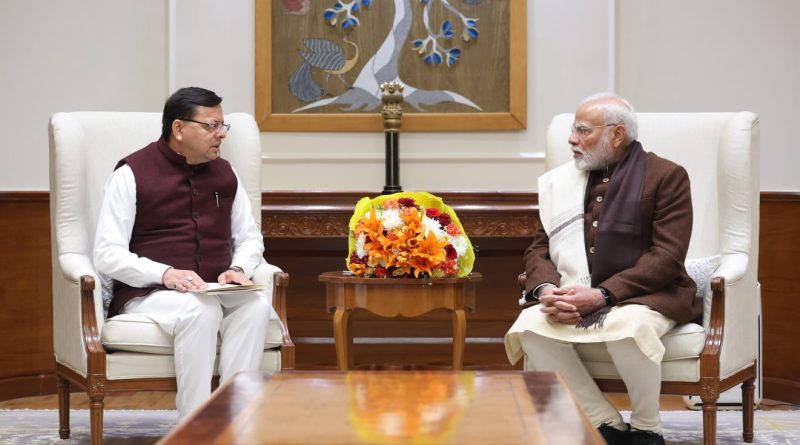 सीएम धामी ने पीएम मोदी से की मुलाकात, राष्ट्रीय खेलों के लिए किया आमंत्रित