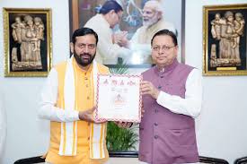 मुख्यमंत्री धामी ने हरियाणा के मुख्यमंत्री नायब सिंह सैनी का किया स्वागत एवं अभिनंदन